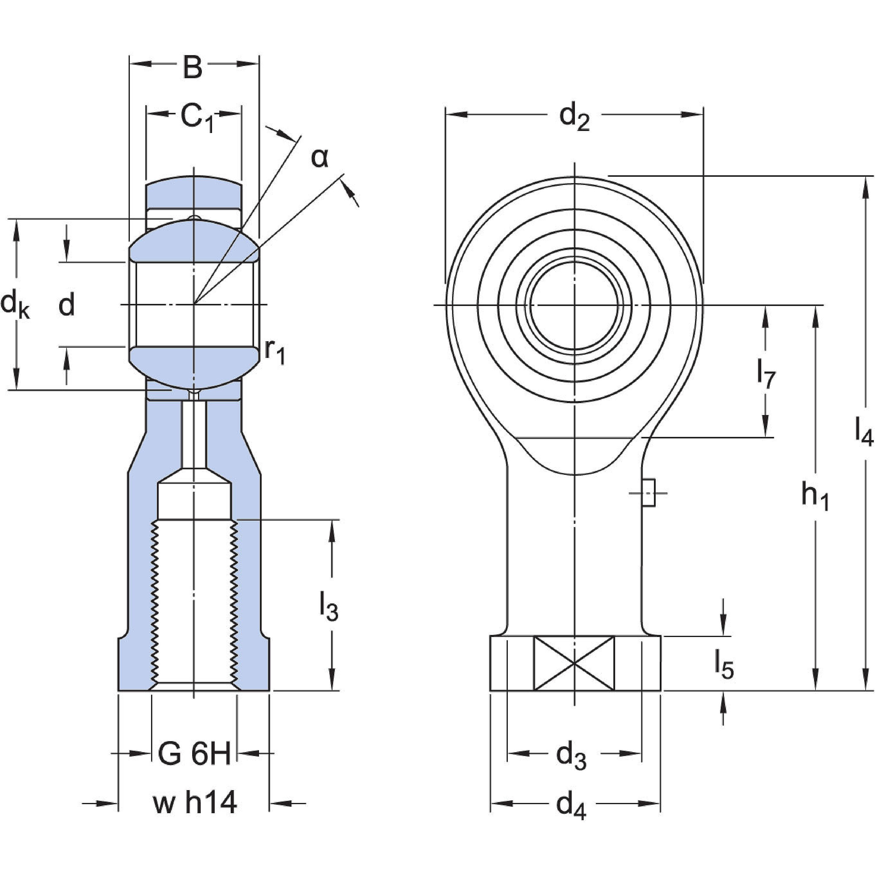 SKF SIKAC 12 M Stangkop Met Binnendraad 12 Mm M 12